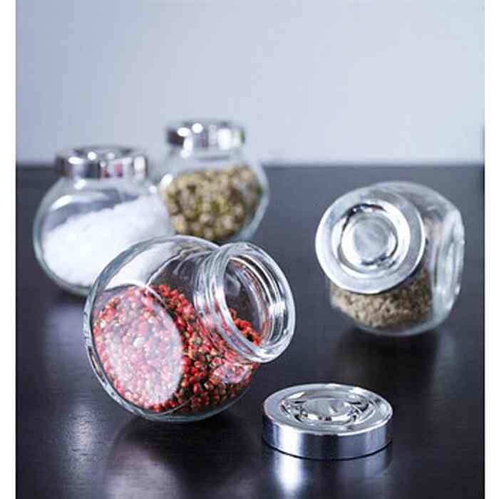 RAJTAN, Stoples bumbu, kaca/warna aluminium, 15 cl