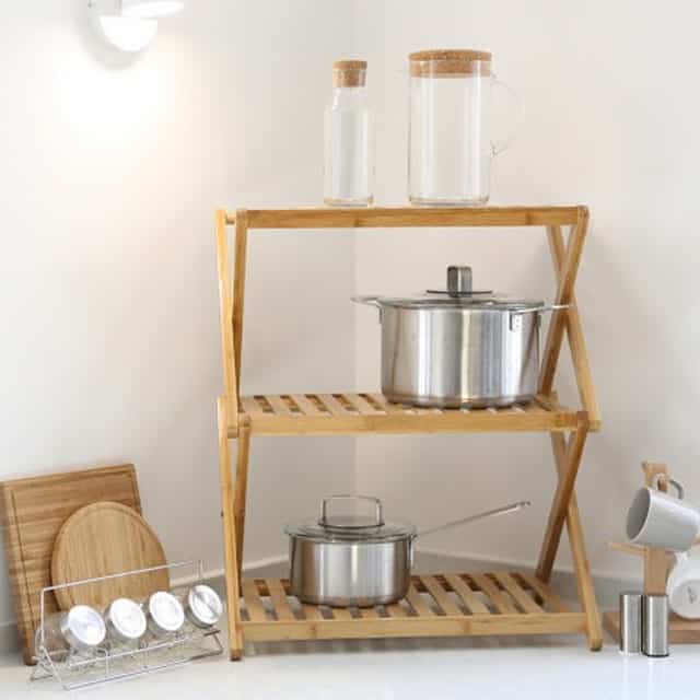 折りたたみ ウッドシェルフ 3段（Bタイプ）