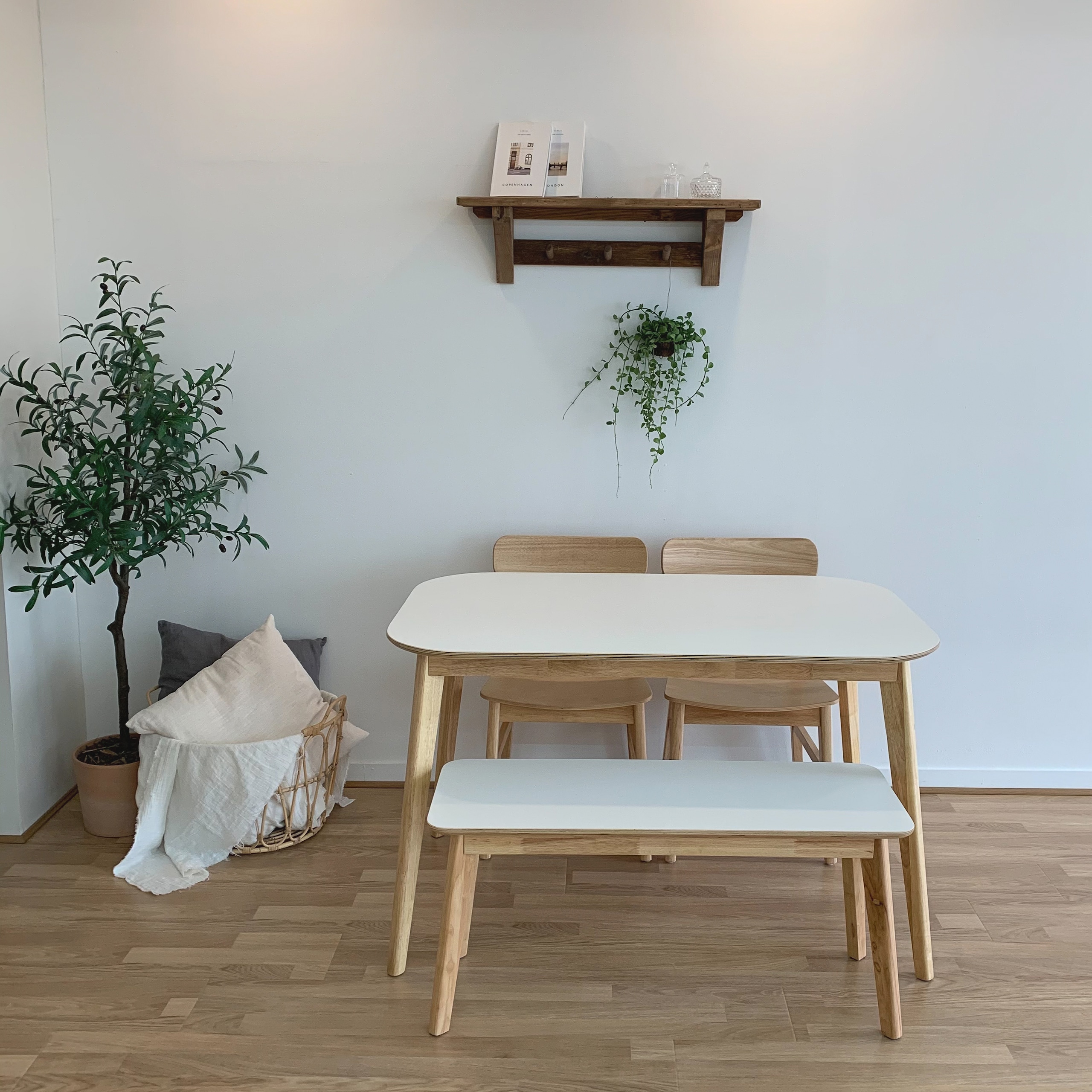 Chairfactory ハーフムーン 半楕円形 ダイニングテーブル 120cm