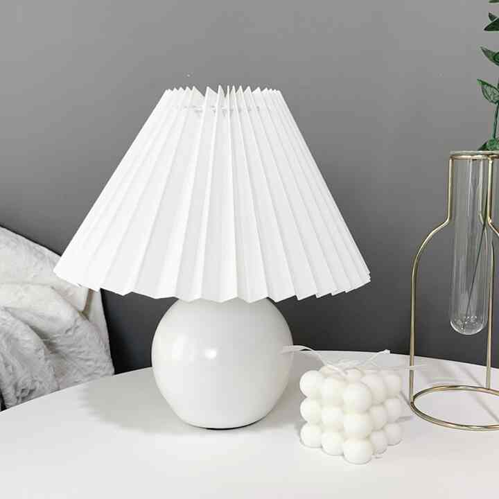 Vintage mood Pleated テーブルランプ［3色］