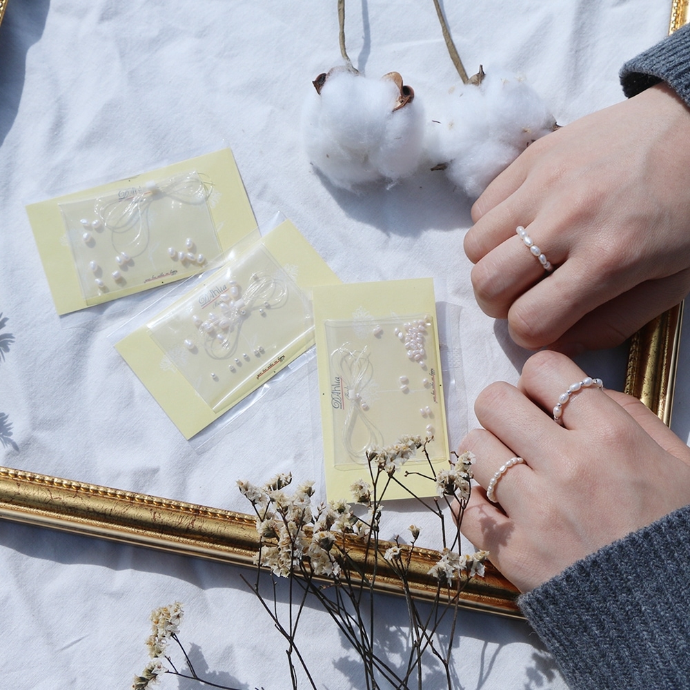 달리아 담수 진주 비즈 반지 만들기 재료 DIY KIT 세트 3type