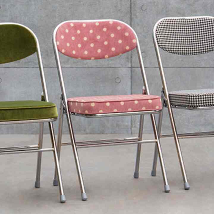 レトロ コーデュロイ 折りたたみチェア