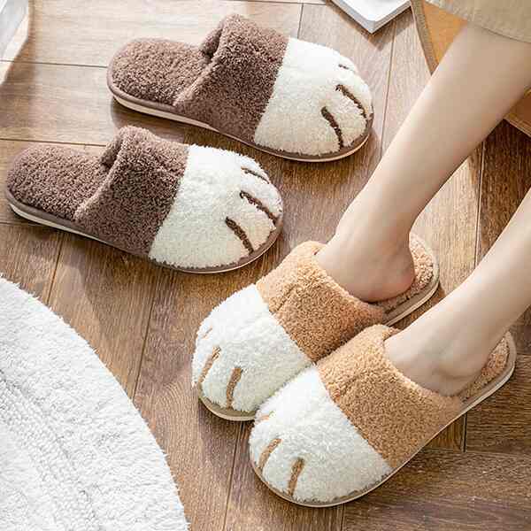 猫 もこもこ ファースリッパ