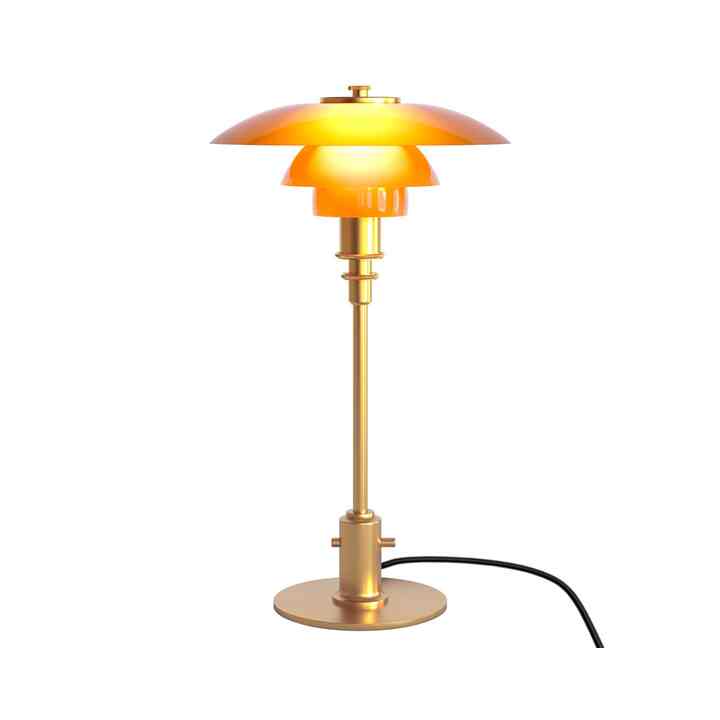 PH 2/1 Limited Edition Table Lamp in Amber Coloured Glass