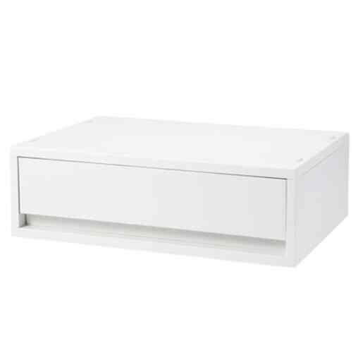 ポリプロピレンケース・引出式・横ワイド・浅型・ホワイトグレー