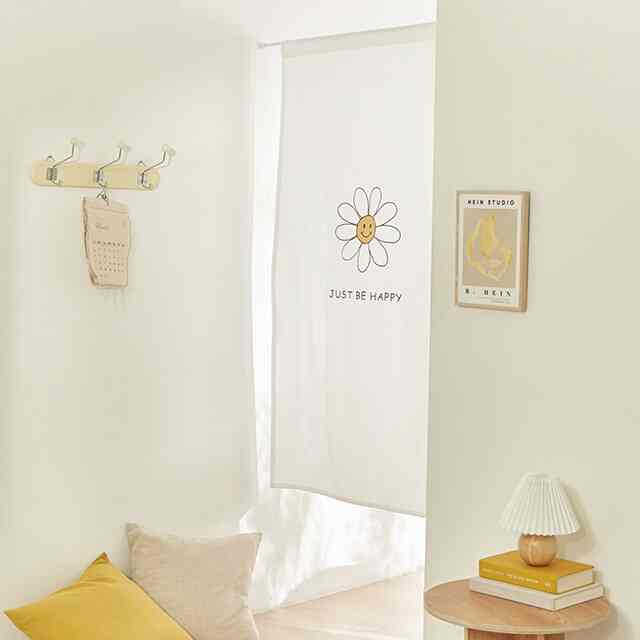 スマイルフラワー 刺繍 カーテン