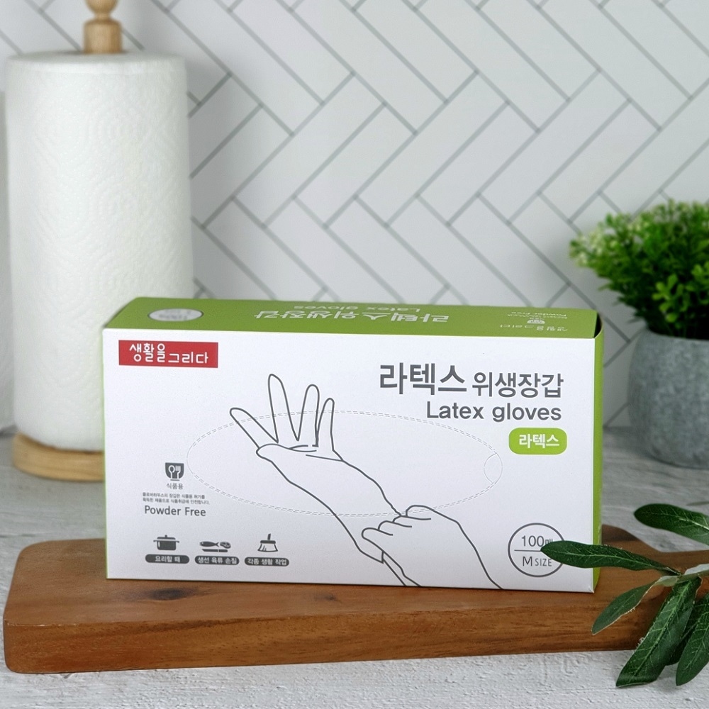 생활을그리다 라텍스위생장갑 100매(3size)