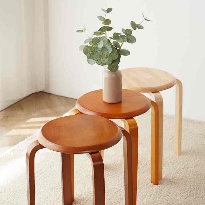 RUBBER SOLIDWOOD スツール［3色］