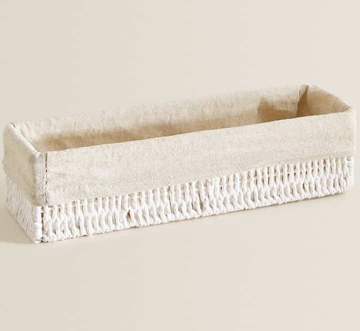 布地内張り付き 長方形 バスケット