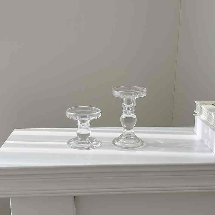 ダンベル ガラス キャンドルホルダー［2サイズ］