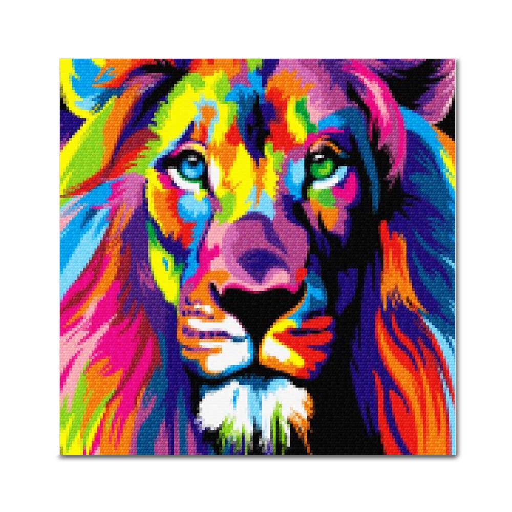 아디코 DIY 보석십자수 - 레인보우 사자 BE13 (25x25)
