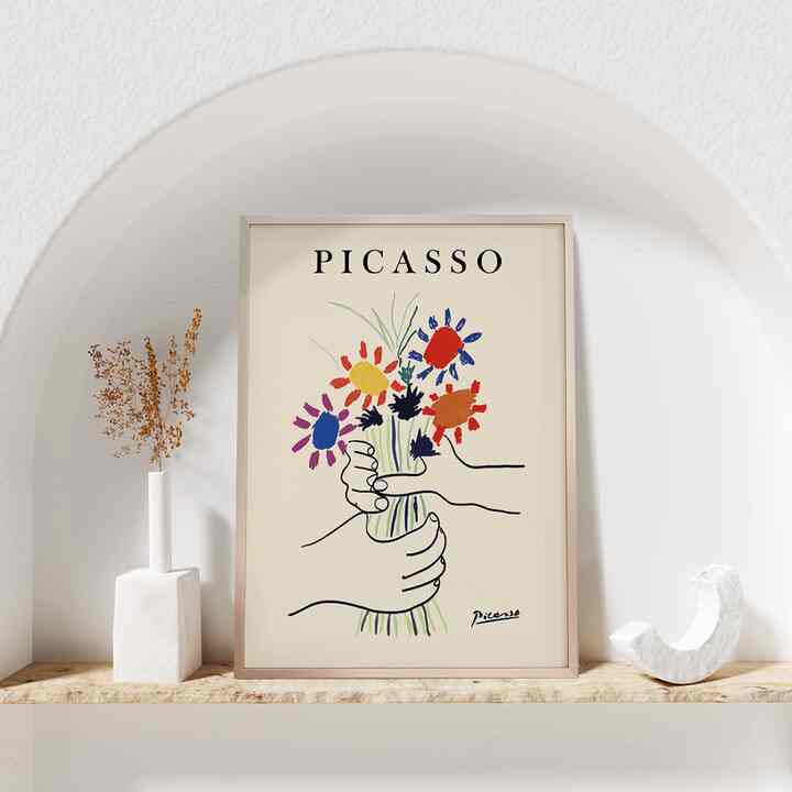 名画 フレーム ポスター 01 PICASSO ブーケ