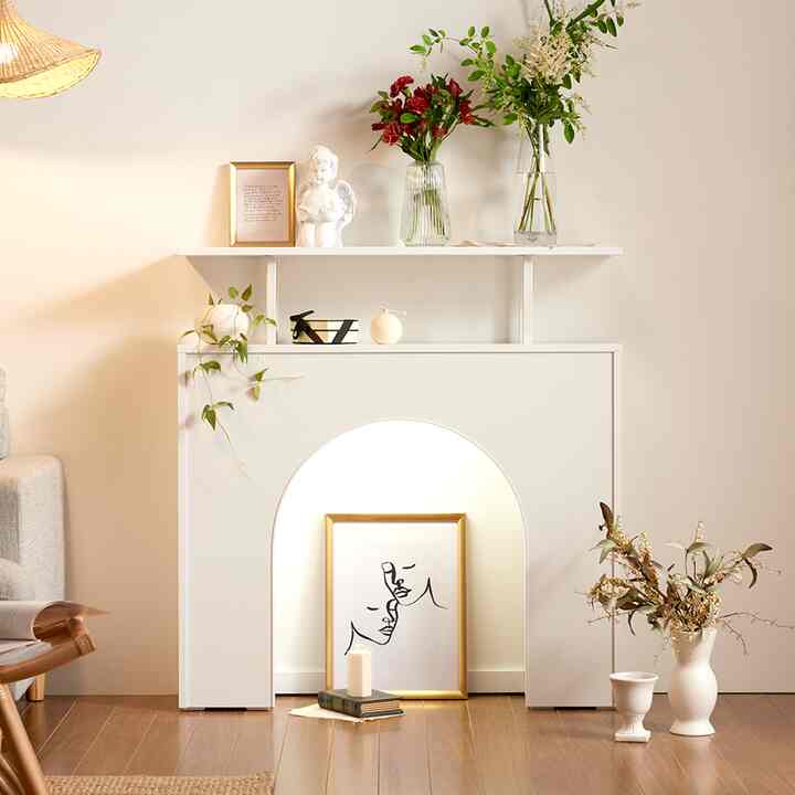 LED アーチ型 マントルピース コンソール L