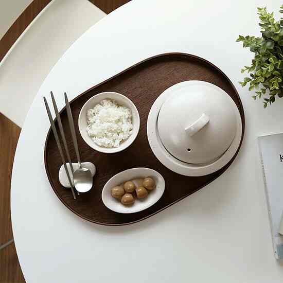 Walnut 楕円形 ウッド トレイ