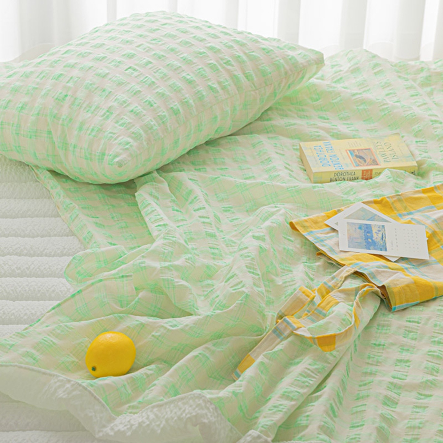 이불 > 펑키체크 린넨 리플겹 여름이불단품(SS/Q) 3colors | 오늘의집 쇼핑