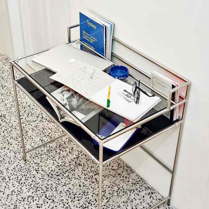 モジュール家具 強化ガラス デスク