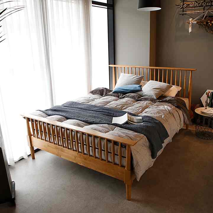 Spear ウッドベッドフレーム［2色・6サイズ］