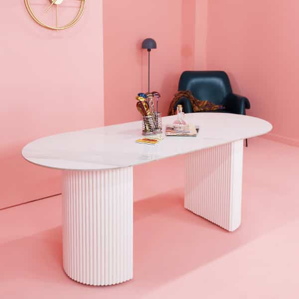 Tanya 楕円形 テンバボード ダイニングテーブル 200cm CL408［5色］