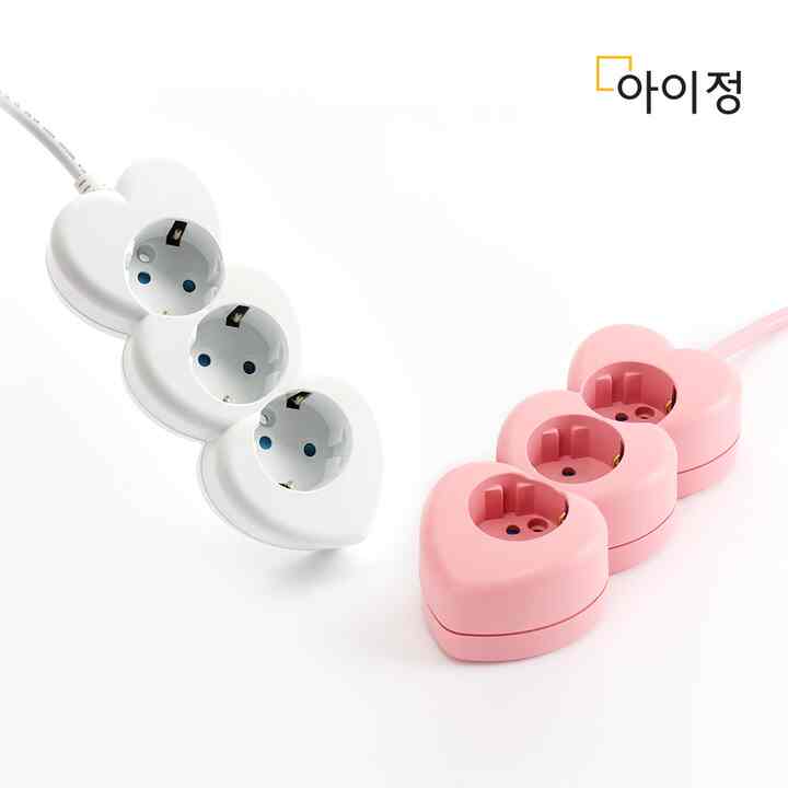 Hearttap 3口 電源タップ［2色・3サイズ］