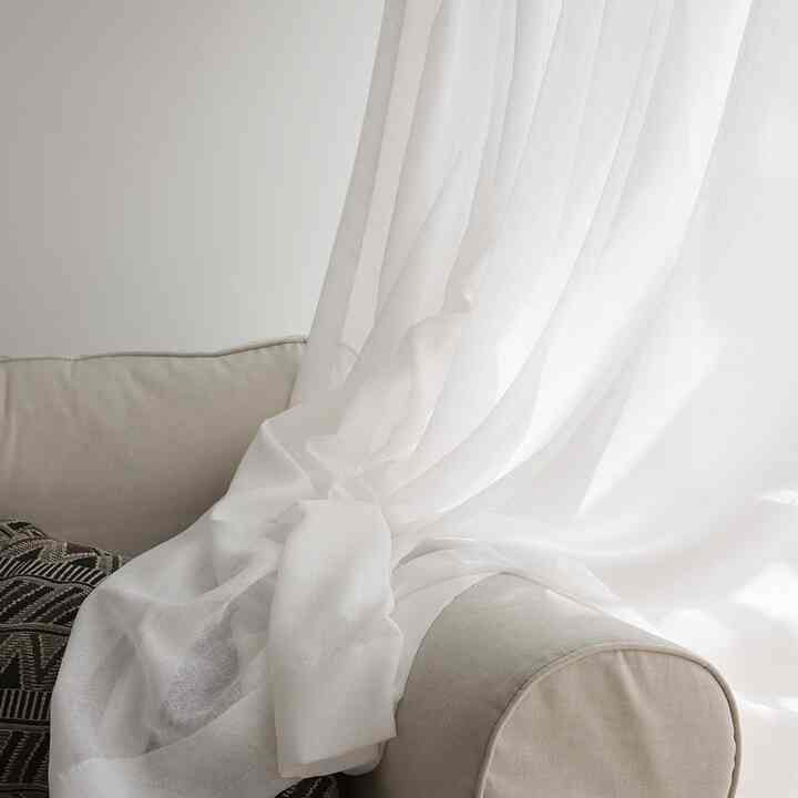 LILY リネン風レースカーテン ホワイト