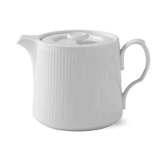 ホワイトフルーテッド  ティーポット 600ml