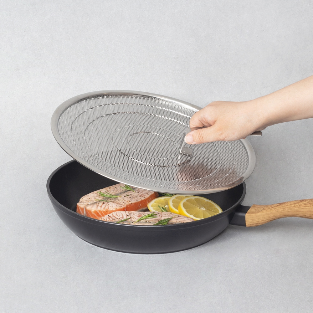 오늘의집 30cm 멀티 프라이팬 기름방지망 덮개/스탠드형