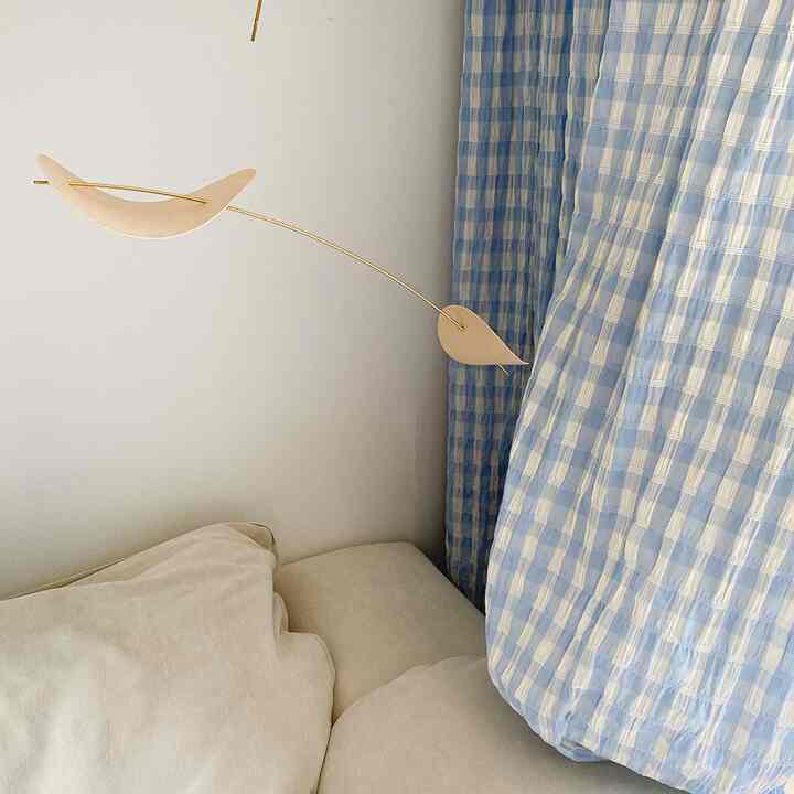 リンクル ギンガムチェック サマーカーテン［2種・3サイズ］