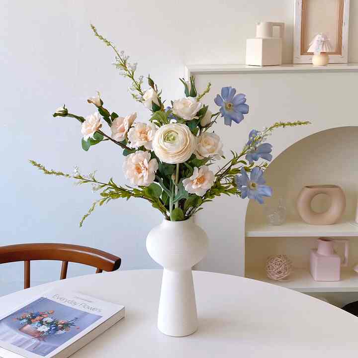 ソフト ブルー 造花 花束セット