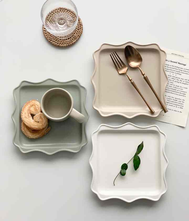 四角 無光 デザートプレート［3色］