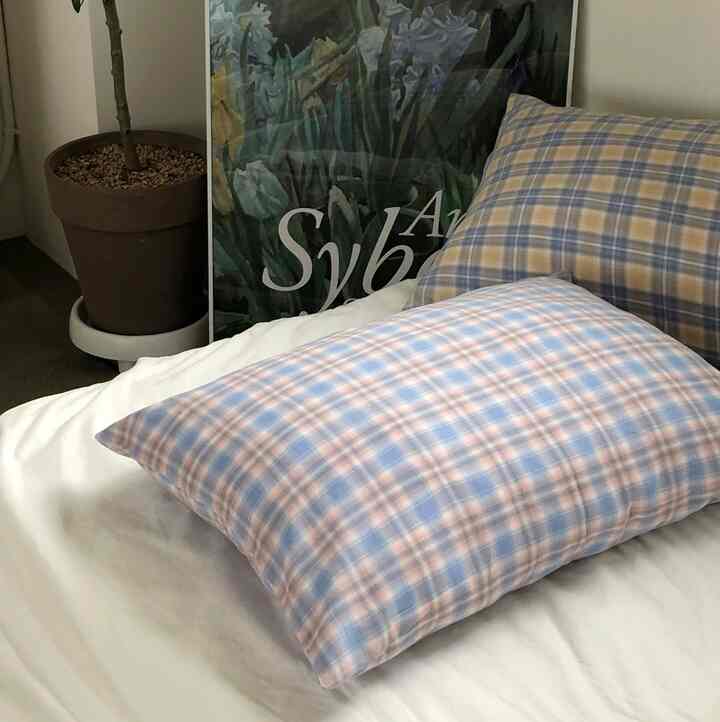 ショコラ チェック 枕カバー［2色・2サイズ］