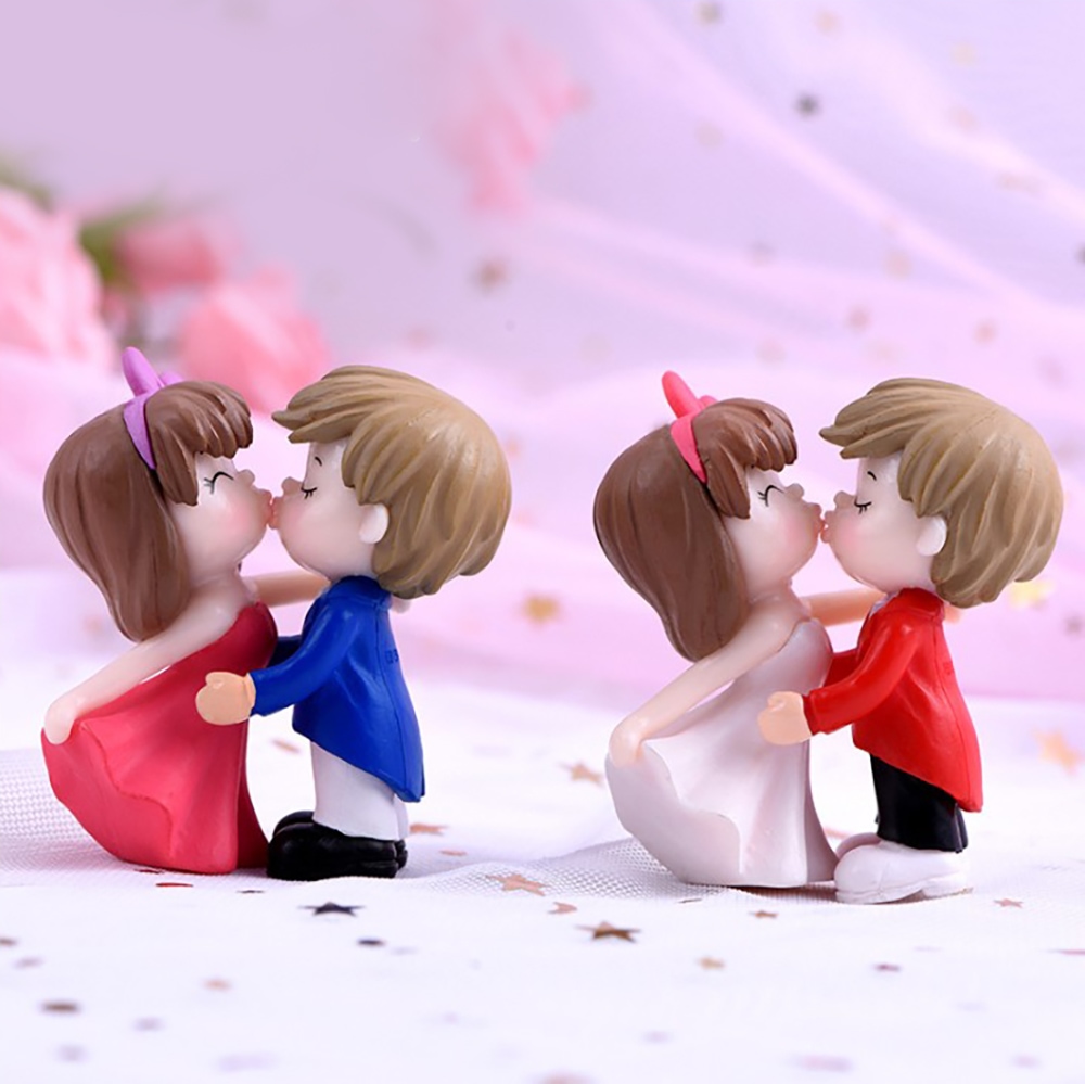 아침향기  뽀뽀부부 캐릭터 미니어쳐 미니가든 화분 장식