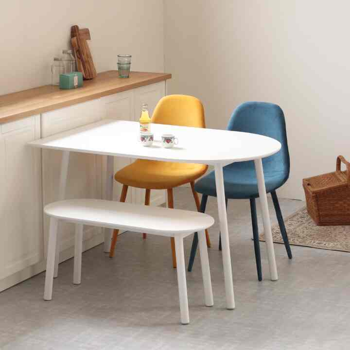 DD 半楕円形テーブル 120cm［2サイズ］