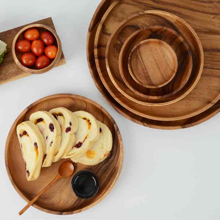 アカシア ウッド 円形 プレート