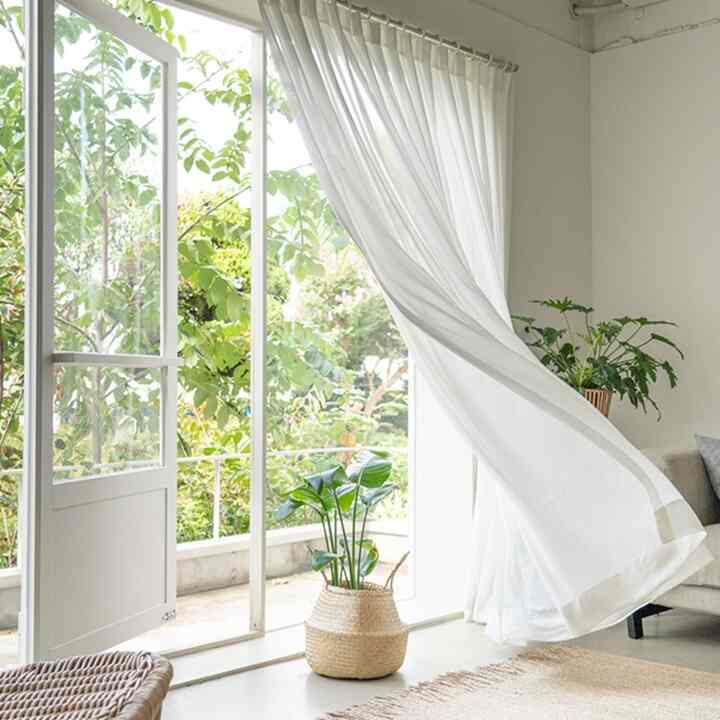 シフォンカーテン ホワイト［3種・9サイズ］