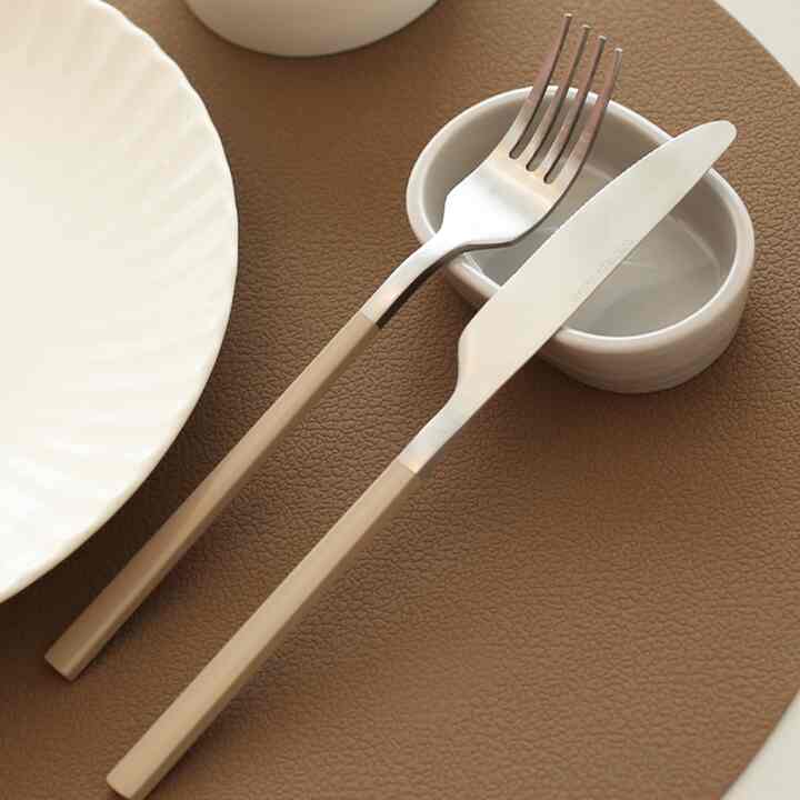 Matte Stainless Steel Table Knife & Fork Set of 2
