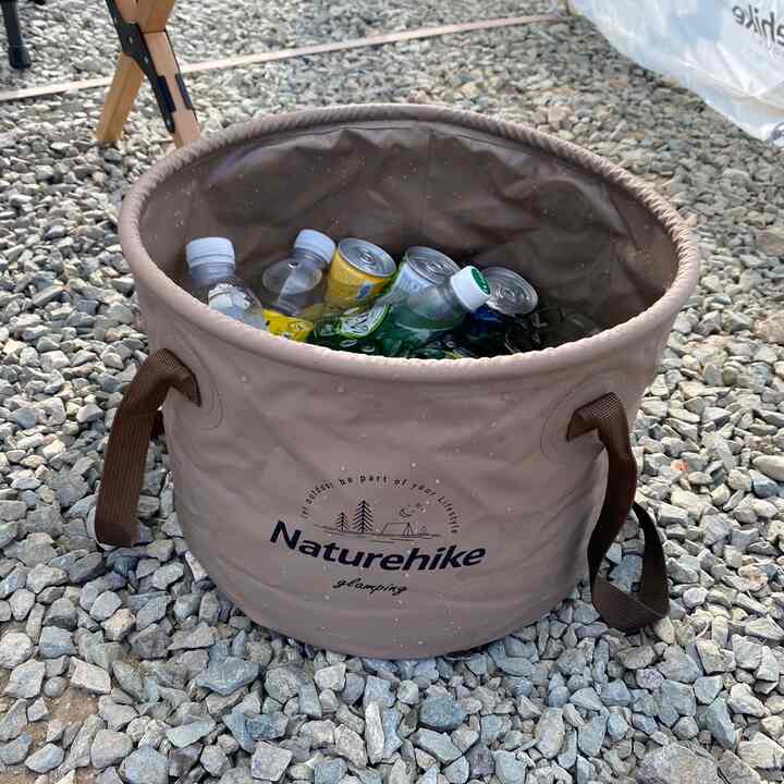 円型コンパクト おりたたみ ポータブルバケツ［3色・2サイズ］