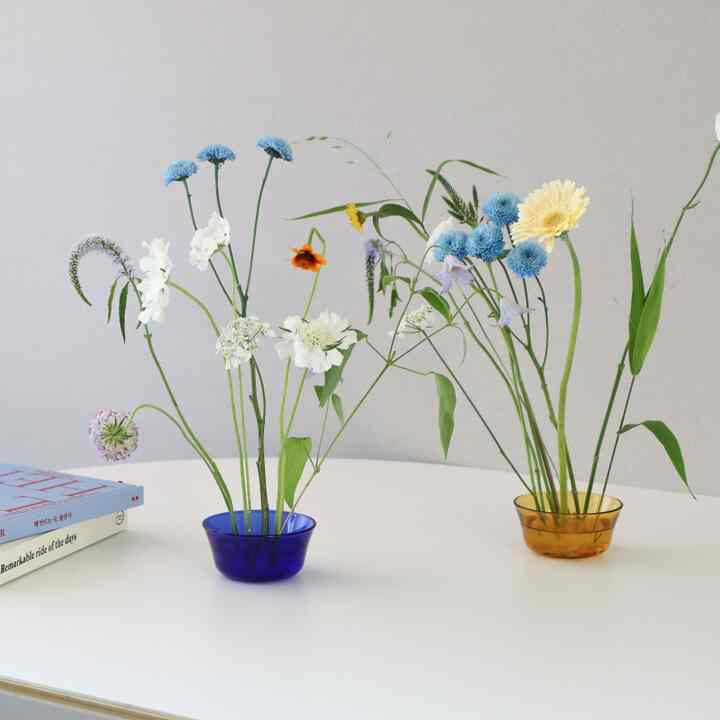 ヴィンテージ オブジェ DURALEX 背の低い花瓶［4色］