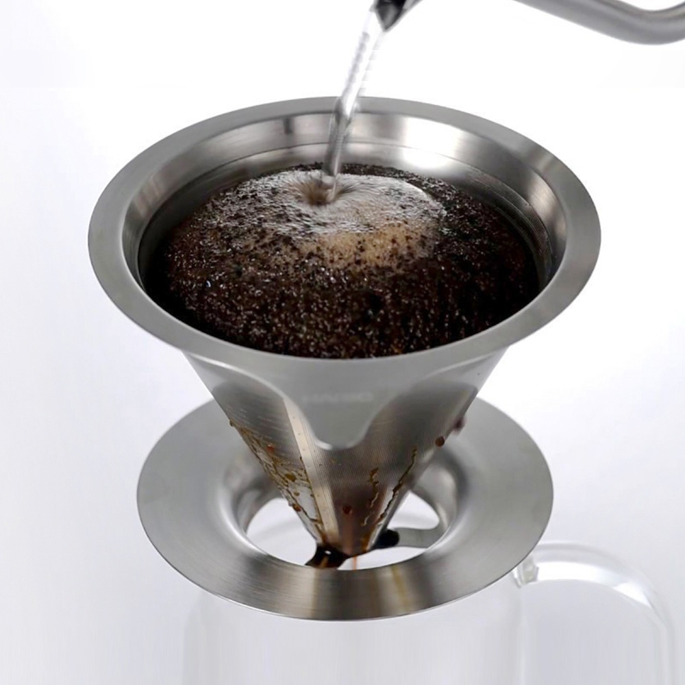 하리오 V60 커피 메탈 드리퍼 3~4인 DMD-02-HSV - 최저가 45,050원