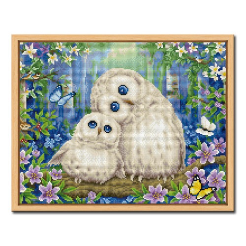 오늘의집 아트홀릭 DIY 보석십자수 액자형 인물&동물 (43x54cm) D434_러블리 부엉이