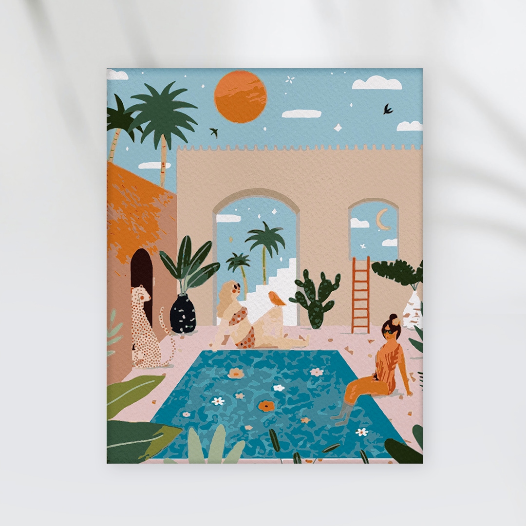 유라(yura) DIY 명화/유화그리기 세트 (힐링 타임) 물감두배 10종붓세트 (40X50)