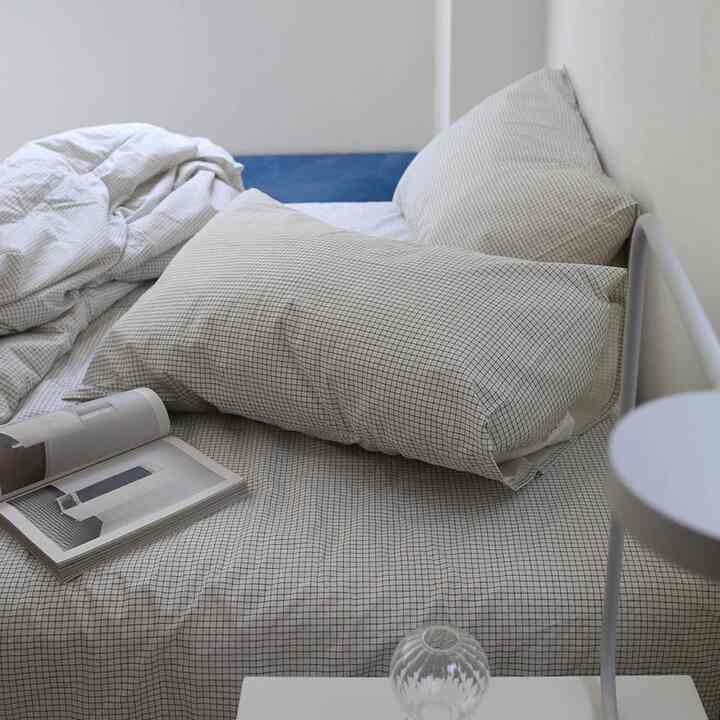 アーモンドチェック マットレスカバー［3サイズ］