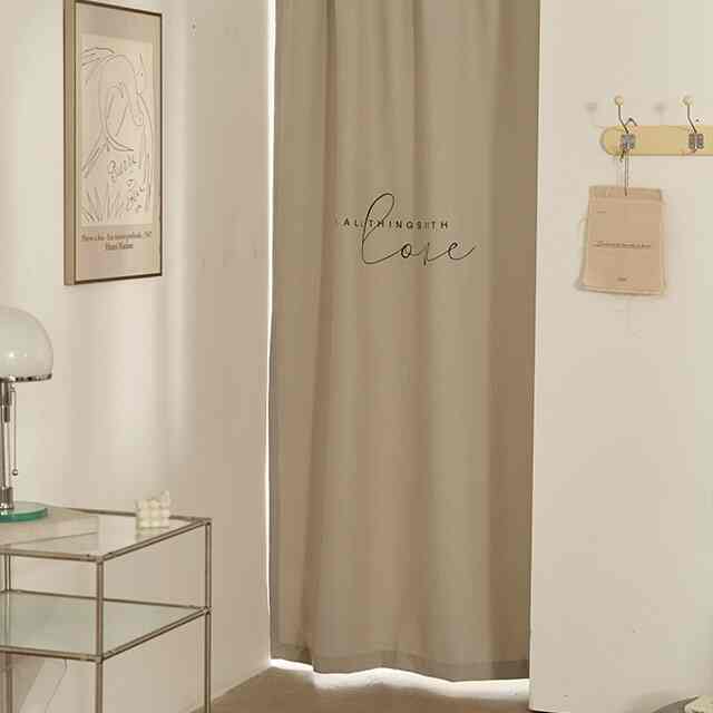 Love Lettering Embroidery Four Season カーテン