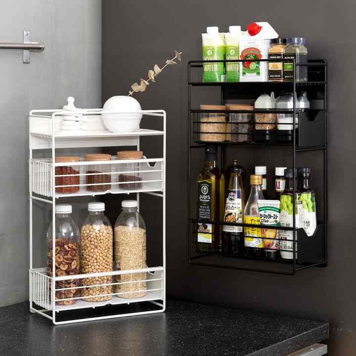 冷蔵庫 マグネット 3段ラック［2色］