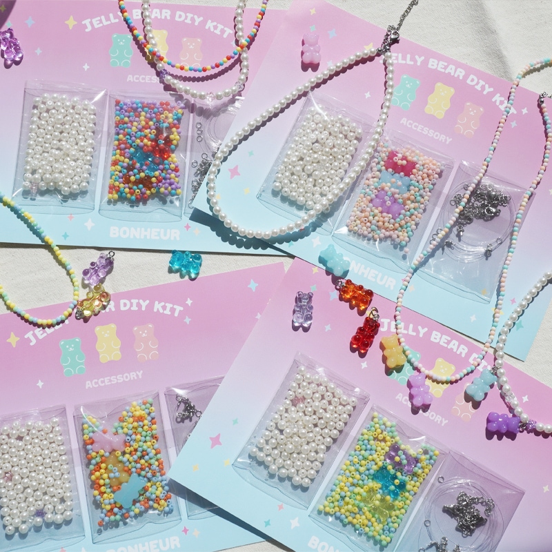 보네르 곰돌이 하리보 비즈 진주 목걸이 만들기 X2 대용량 DIY 키트 세트 4종