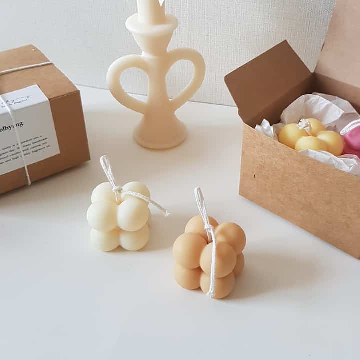 Mini Cube Object Candle Gift Set of 2