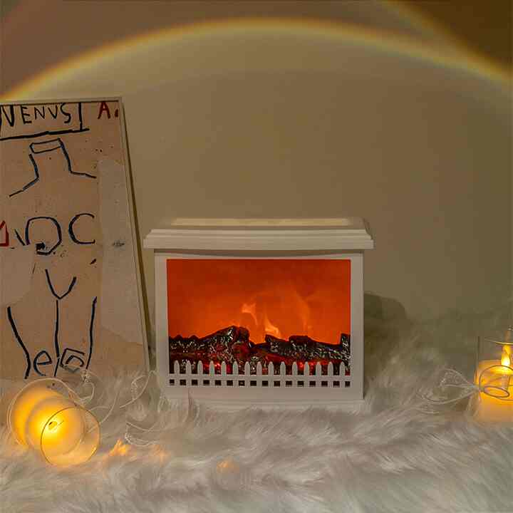 ヴィンテージ調 LED 暖炉風ライト
