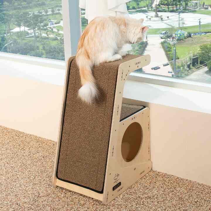 Z8 猫用縦型 爪とぎ 無垢材［4色］