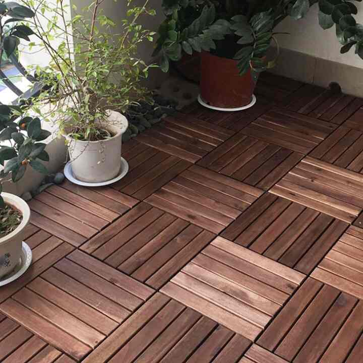 アカシア無垢材 デッキタイル（30×30・10枚入り）［2色］