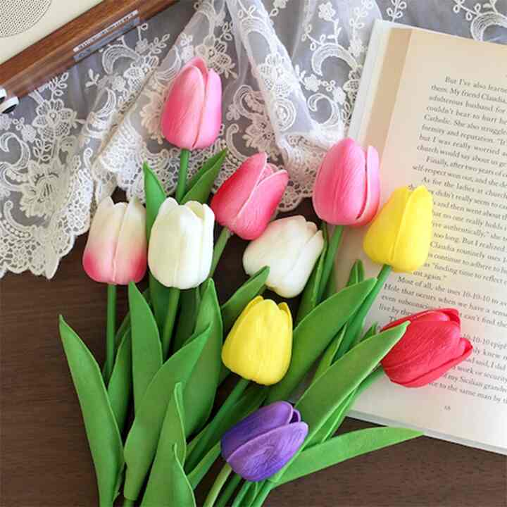 Artificial Tulips PU Touch Single Stem 