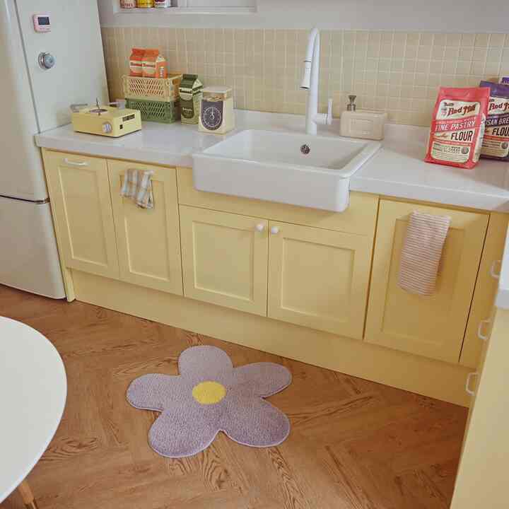 lavender mood flower foot mat / ラベンダー フラワー フットマット ラグ